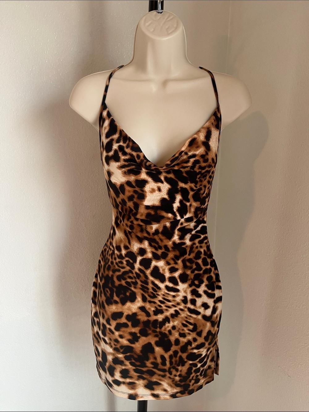 Lovely Day Leopard Print Slip Dress - Brown